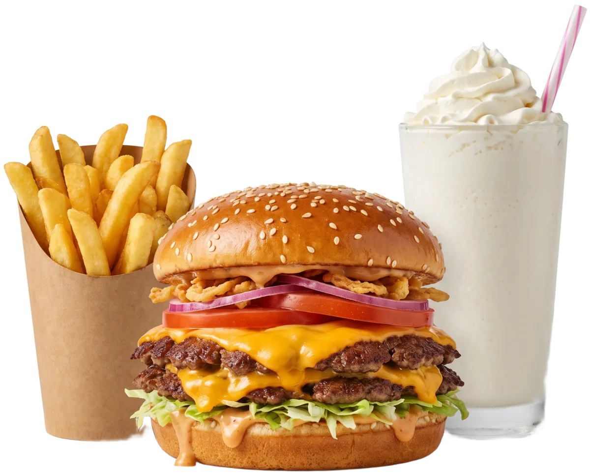 Menu avec frites et boisson