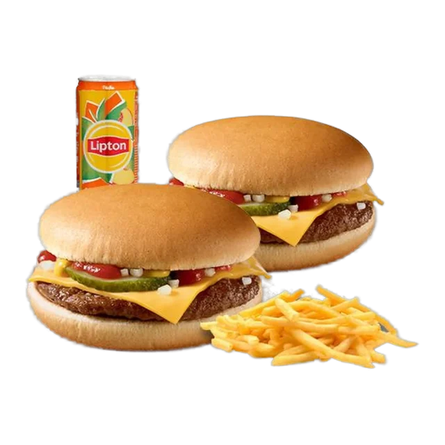 Menu Duo 2 Cheese Burgers — Menu duo cheese, burger halal préparé à la commande chez Steakn’Smash à Palaiseau