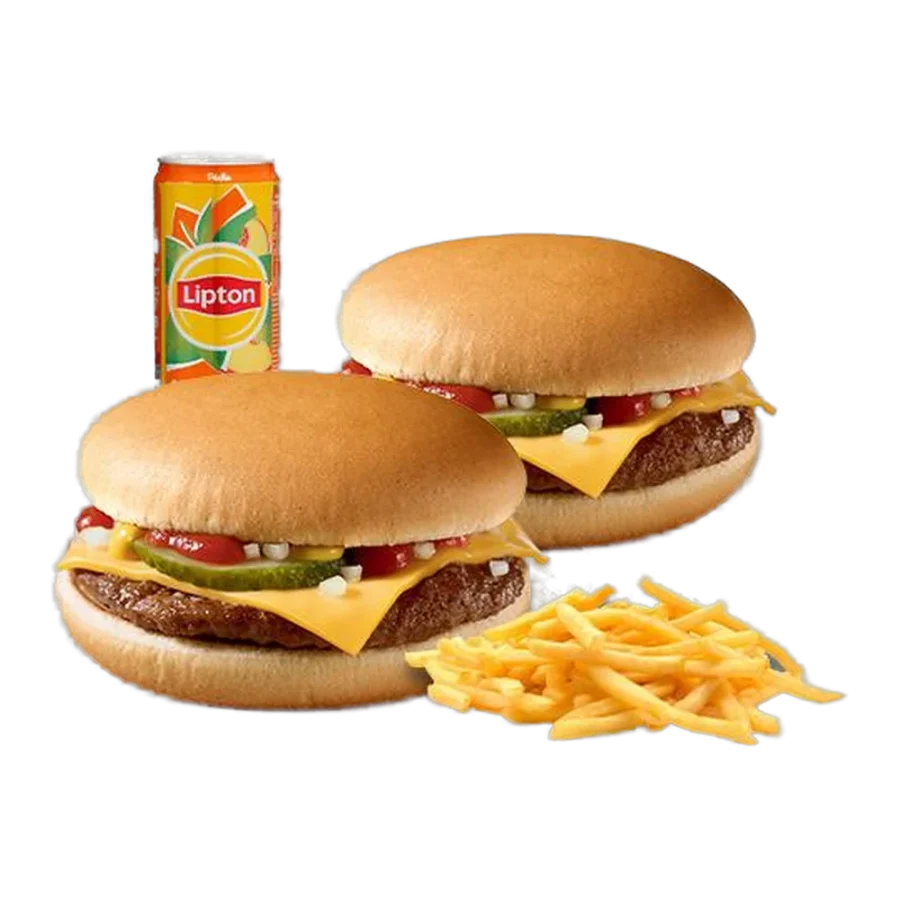 Menu Duo 2 Cheese Burgers — Menu duo cheese, burger halal préparé à la commande chez Steakn’Smash à Palaiseau