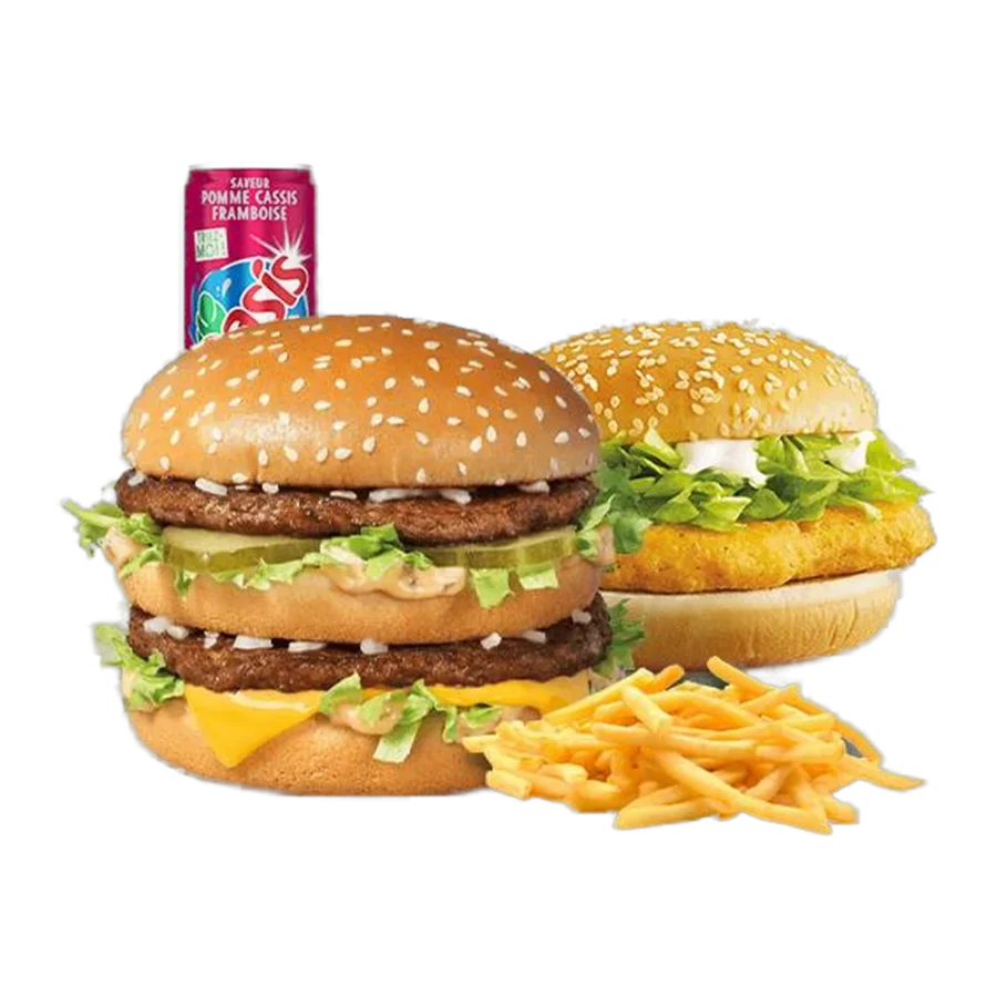 Menu Duo Big Burger & Chicken Burger — Menu duo big chicken, burger halal préparé à la commande chez Steakn’Smash à Palaiseau