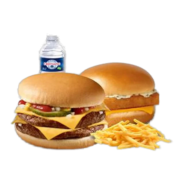 Menu Duo Double Cheese & Burger Fish — Menu duo fish, burger halal préparé à la commande chez Steakn’Smash à Palaiseau